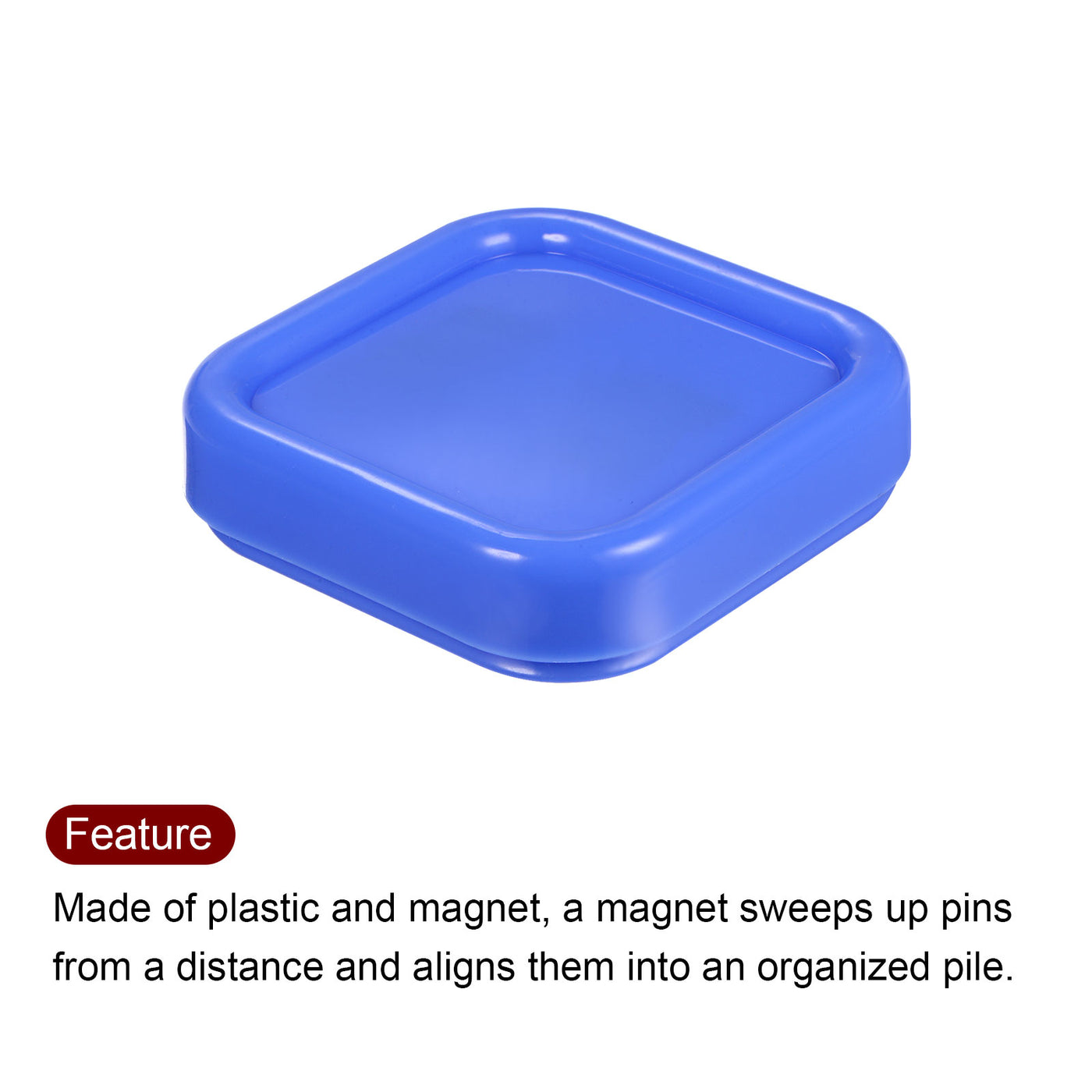 Harfington Magnetic Pin Cushion Square Sewing Pin Holder Storage Case Tool, Blue