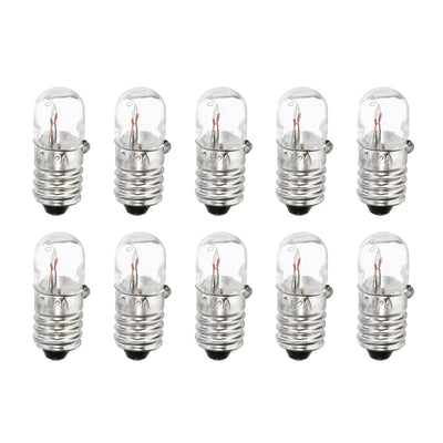 Harfington E10 Screw Base Miniature Bulbs DC 36V Warm Yellow Light Mini Lamps with Storage Box, 1 Set/10 Pack