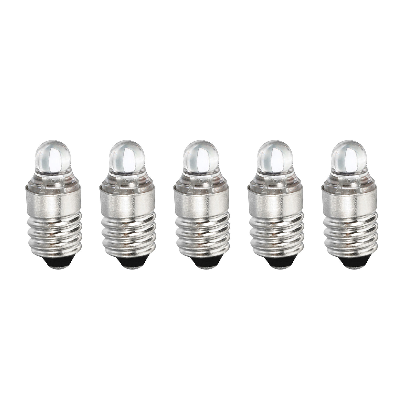 Harfington E10 Screw Base LED Flashlight Bulbs DC 3V White Light Mini Lamps with Storage Box, 1 Set/5 Pack