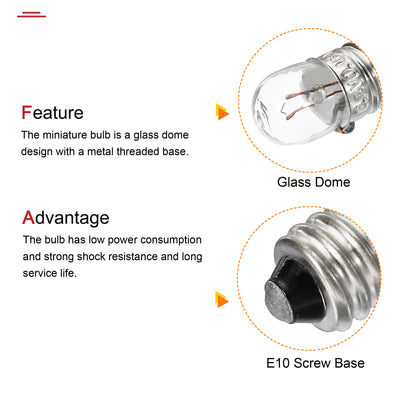 Harfington E10 Screw Base Miniature Bulbs DC 6.3V Warm Yellow Light Mini Lamps with Storage Box, 1 Set/15 Pack