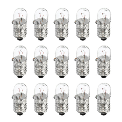 Harfington E10 Screw Base Miniature Bulbs DC 6.3V Warm Yellow Light Mini Lamps with Storage Box, 1 Set/15 Pack