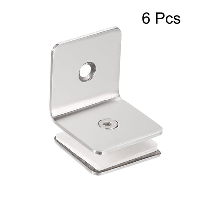 Harfington Stainless Steel Glass Clamp, Square Frameless Glass Corner Clamp Bracket Clip for Shower Door