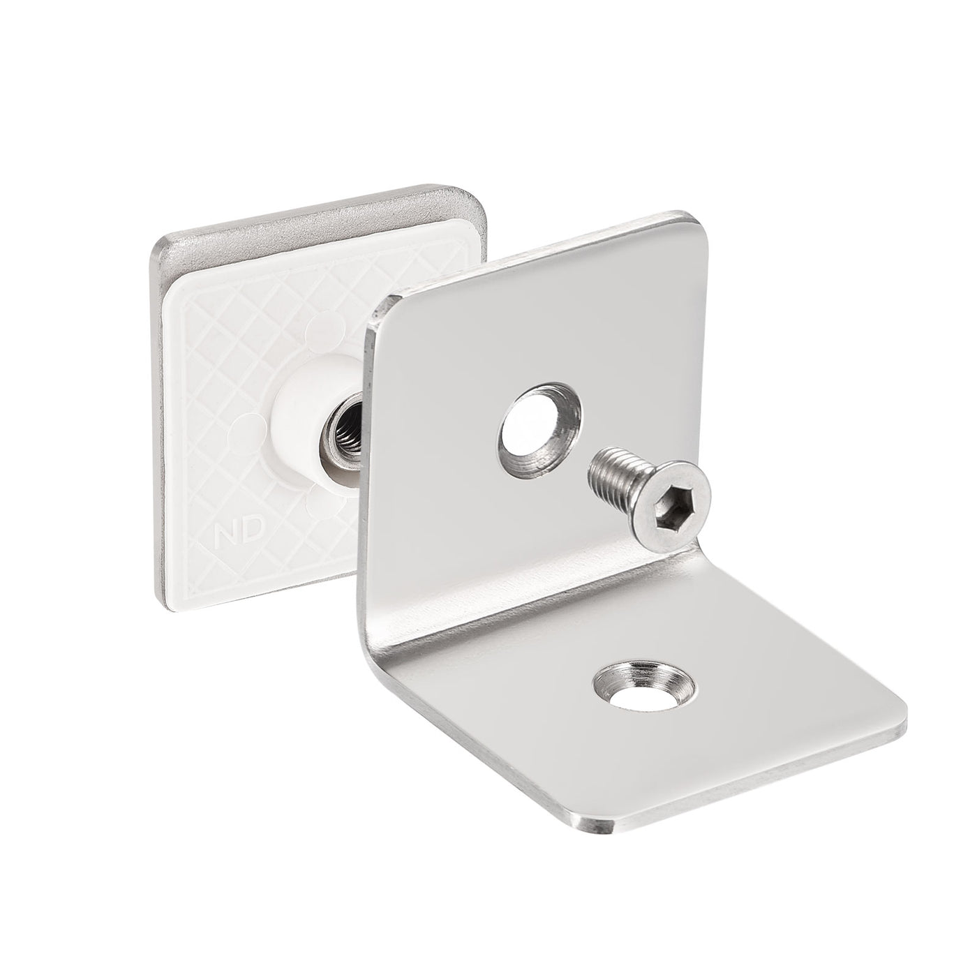 Harfington Stainless Steel Glass Clamp, Square Frameless Glass Corner Clamp Bracket Clip for Shower Door