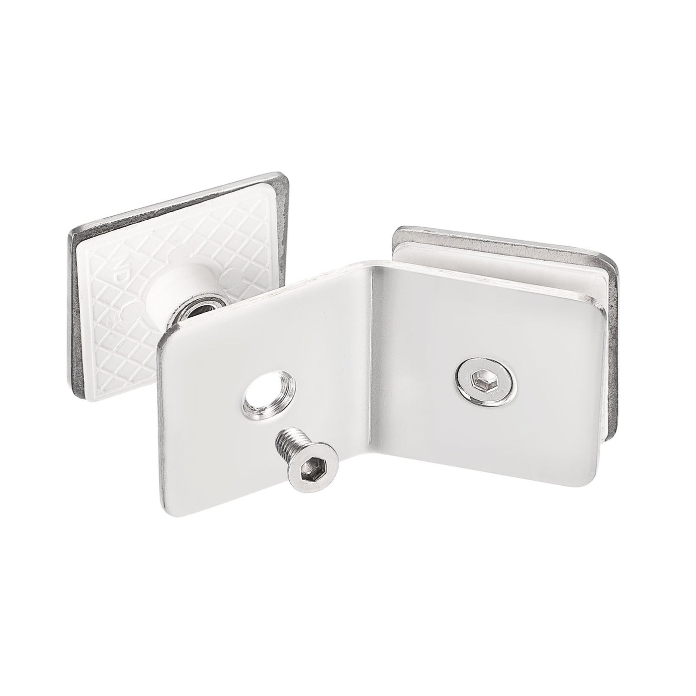 Harfington Stainless Steel Glass Clamp, Square Glass Corner Clamp Bracket Clip for Shower Door