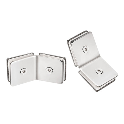 Harfington Stainless Steel Glass Clamp, Square Glass Corner Clamp Bracket Clip for Shower Door