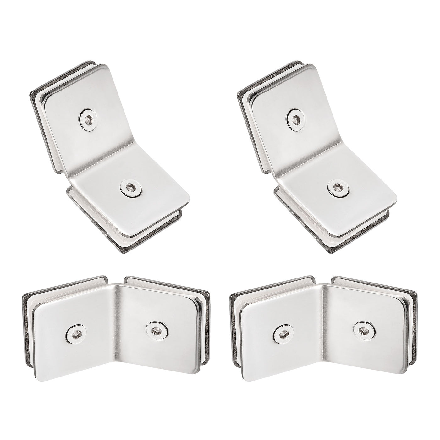 Harfington Stainless Steel Glass Clamp, Square Glass Corner Clamp Bracket Clip for Shower Door