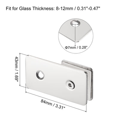 Harfington Stainless Steel Glass Clamp, Square Frameless Glass Corner Clamp Clip for Shower Door