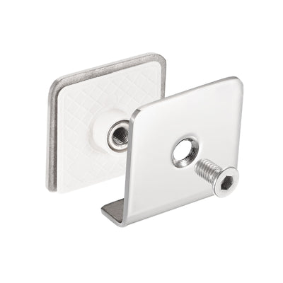 Harfington Stainless Steel Square Frameless Glass Clamp, Glass Bracket Clip for Shower Door