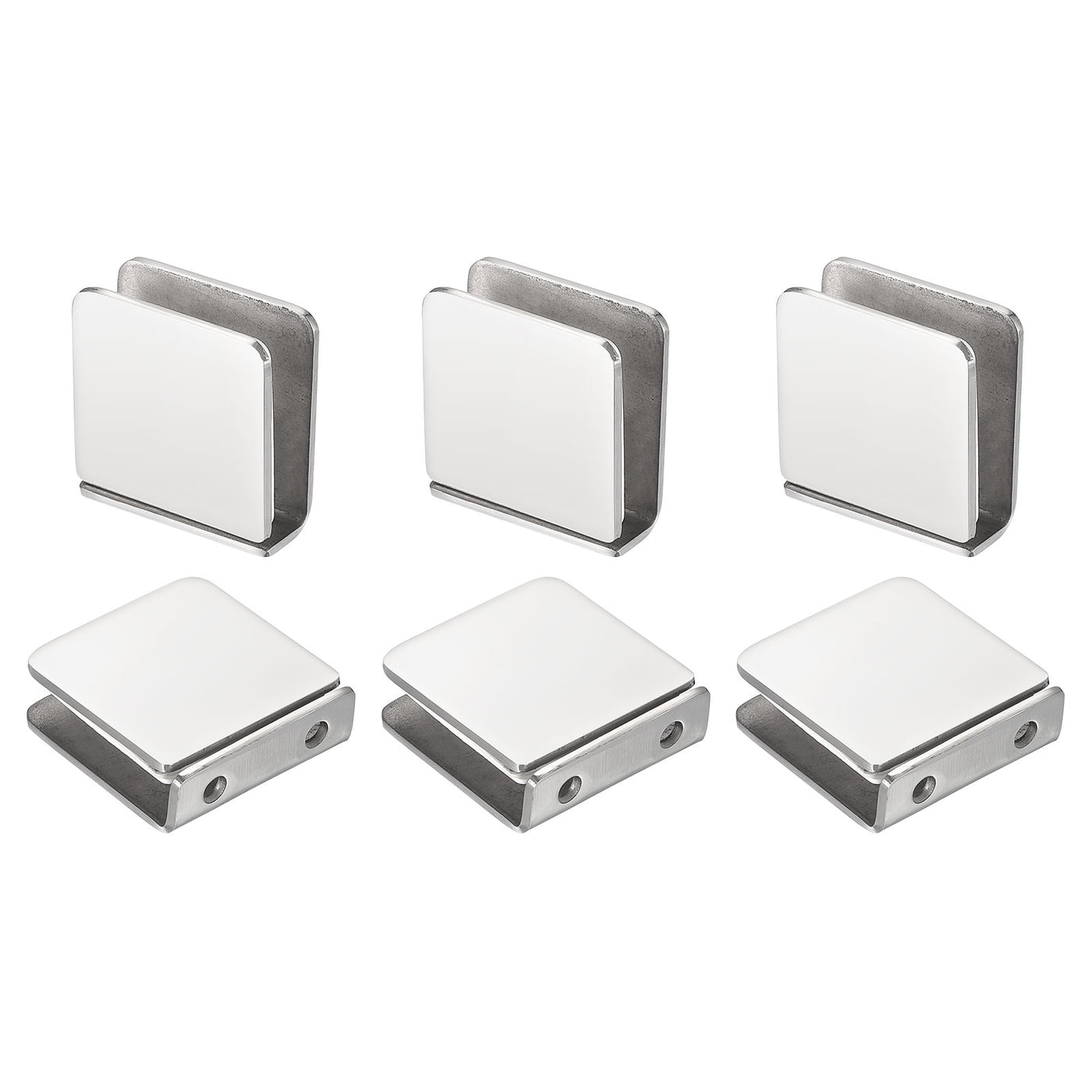 Harfington Stainless Steel Square Frameless Glass Clamp, Glass Bracket Clip for Shower Door