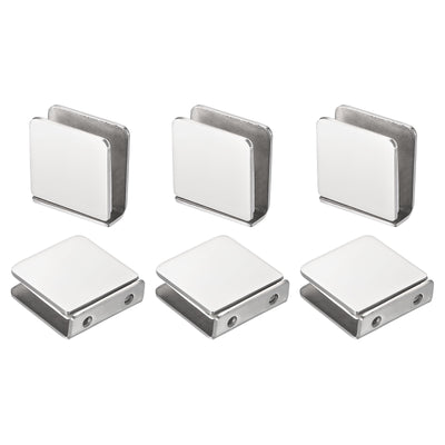 Harfington Stainless Steel Square Frameless Glass Clamp, Glass Bracket Clip for Shower Door