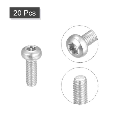 Harfington Uxcell M2.5x8mm Torx Security Machine Screws, 20pcs 316 Stainless Steel Pan Head Screw