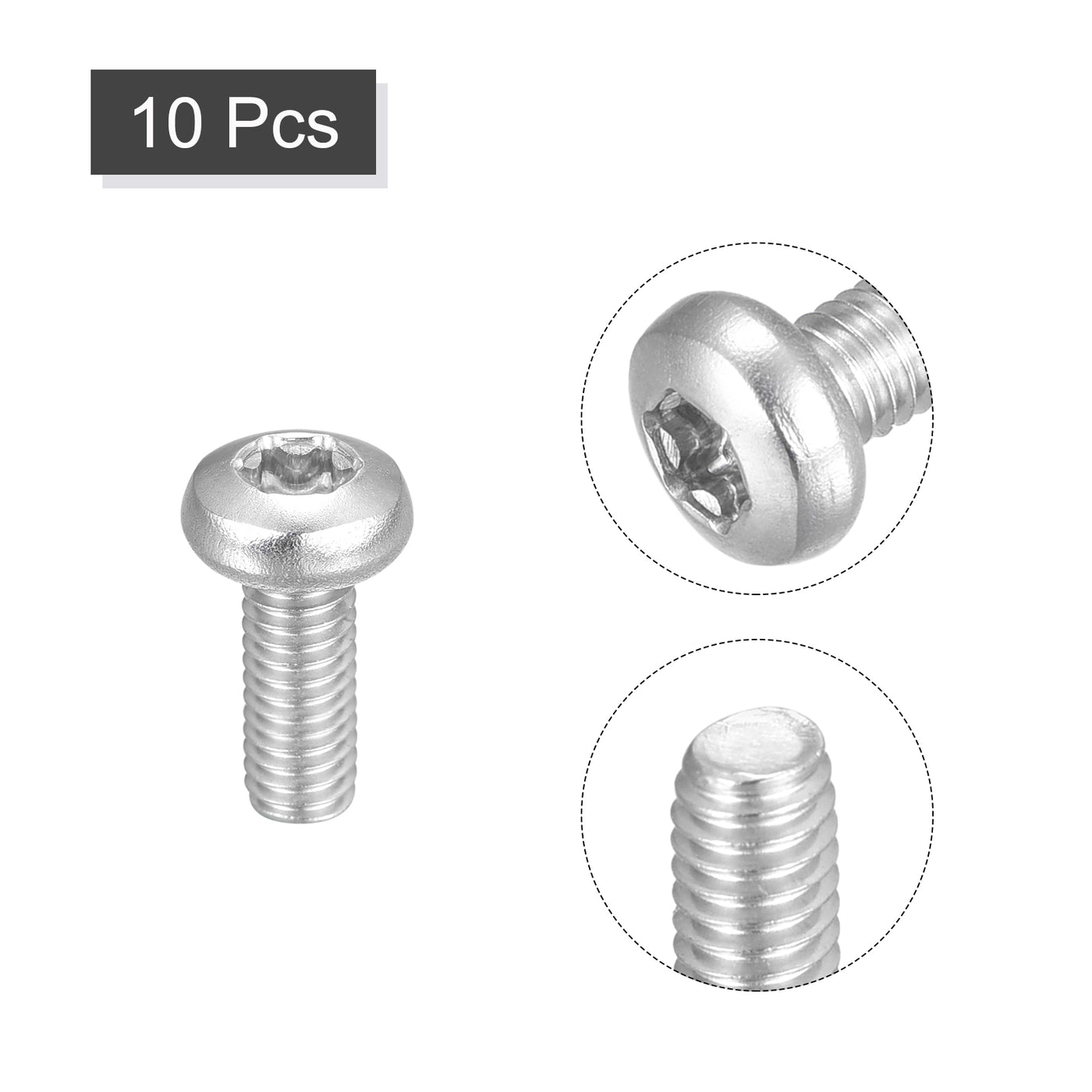 uxcell Uxcell M4x14mm Torx Security Machine Screws, 10pcs 316 Stainless Steel Pan Head Screw