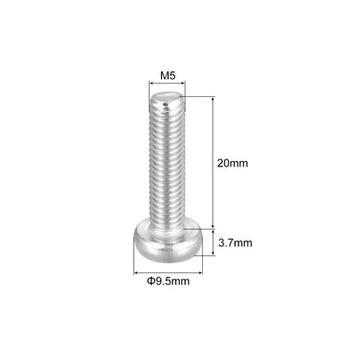 Harfington Uxcell M5x20mm Torx Security Machine Screws, 20pcs 316 Stainless Steel Pan Head Screw