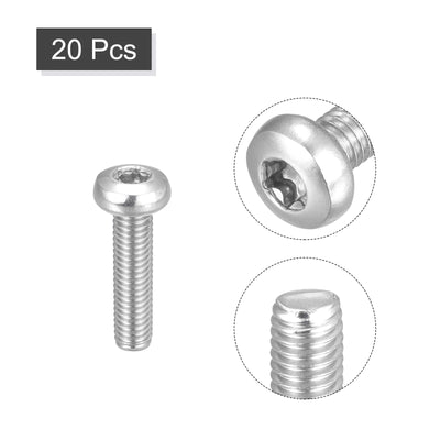 Harfington Uxcell M5x20mm Torx Security Machine Screws, 20pcs 316 Stainless Steel Pan Head Screw