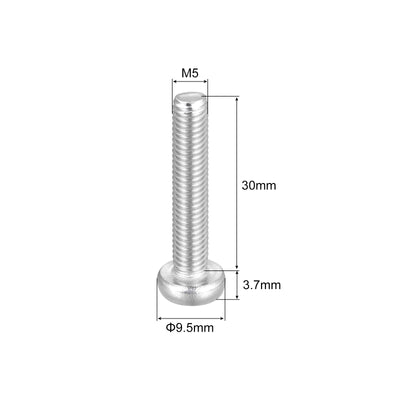 Harfington Uxcell M5x30mm Torx Security Machine Screws, 10pcs 316 Stainless Steel Pan Head Screw