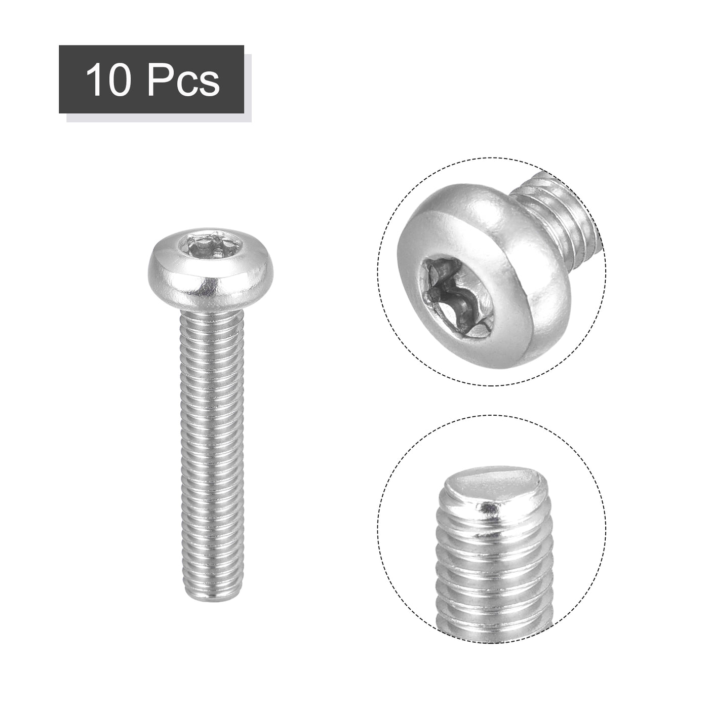 uxcell Uxcell M5x30mm Torx Security Machine Screws, 10pcs 316 Stainless Steel Pan Head Screw