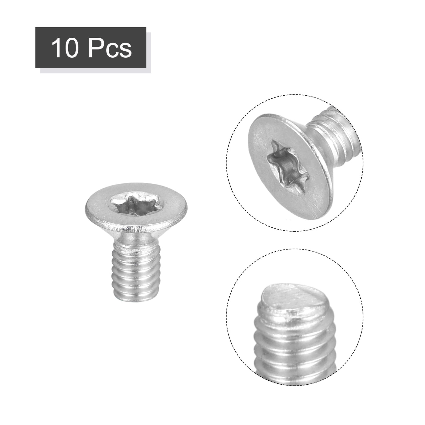 uxcell Uxcell 10Stk M4x8mm Torx Schraube 316 Edelstahl Senkkopf Fälschungssicher Befestigung