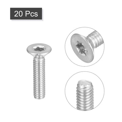 Harfington Uxcell M4x18mm Torx Security Screws, 20pcs 316 Stainless Steel Countersunk Head Screw