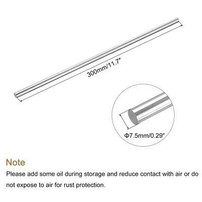 Harfington Round Steel Rod, Lathe Bar Stock Tool, for Shaft Gear,DIY Craft,7.5 x 300mm