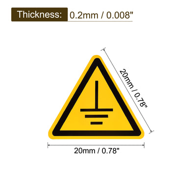 Harfington Triangle Pay Attention to Grounding Warning Sign Self Adhesive 20mm 10Pcs