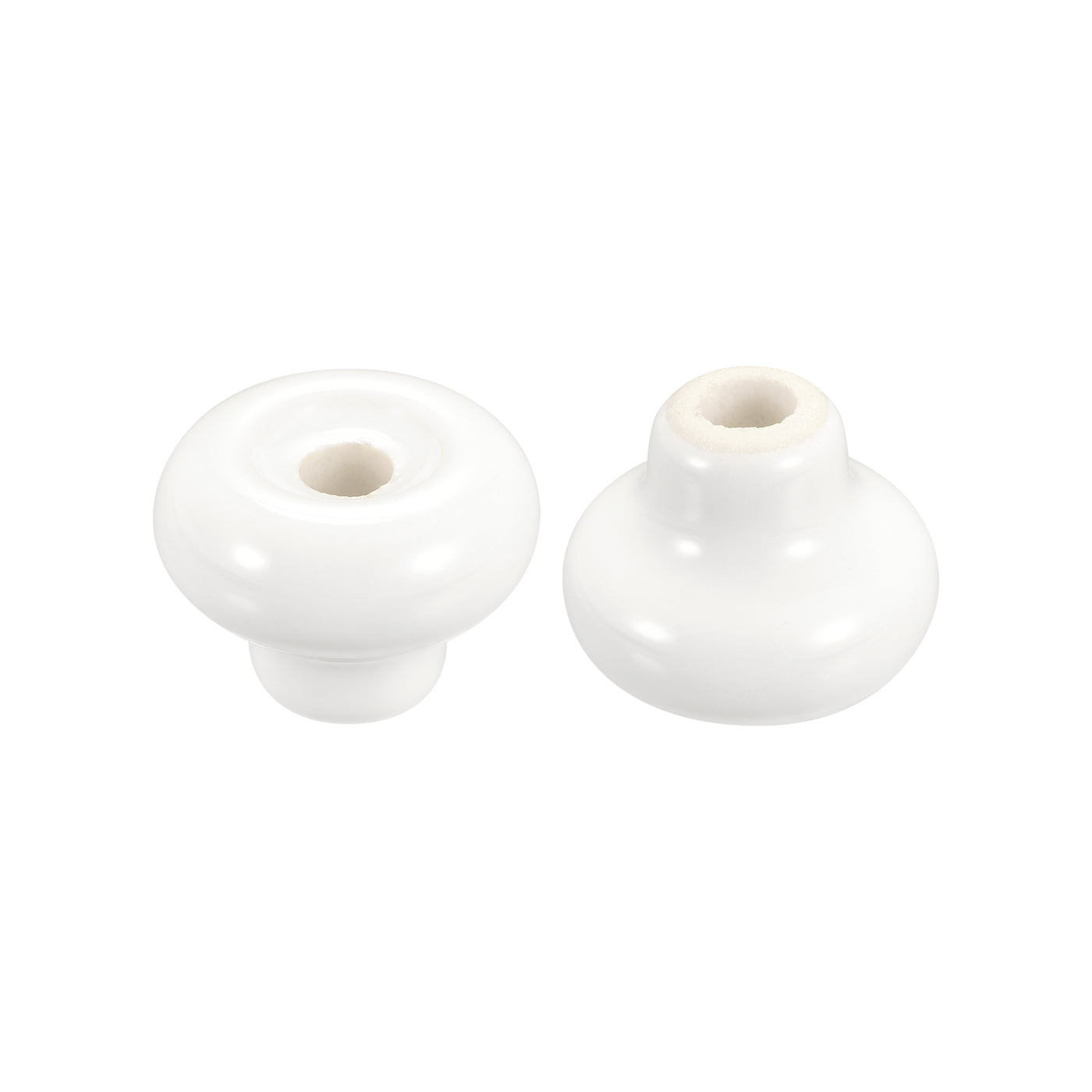 uxcell Uxcell Ceramic Drawer Knobs, 2Pcs 32mm/1.26" Dia. Knob, W Base and Screws, White