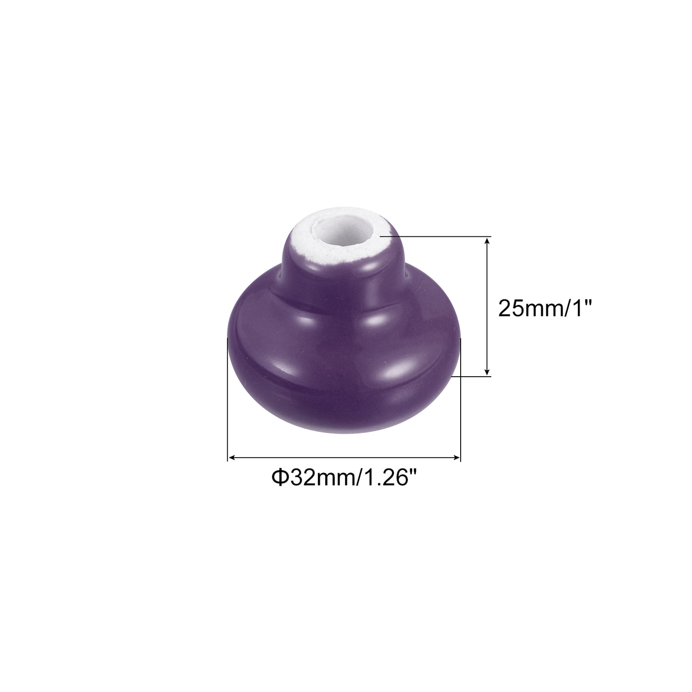 uxcell Uxcell Ceramic Drawer Knobs, 6Pcs Round Shape Pulls 32mm W Screws Nuts, Purple