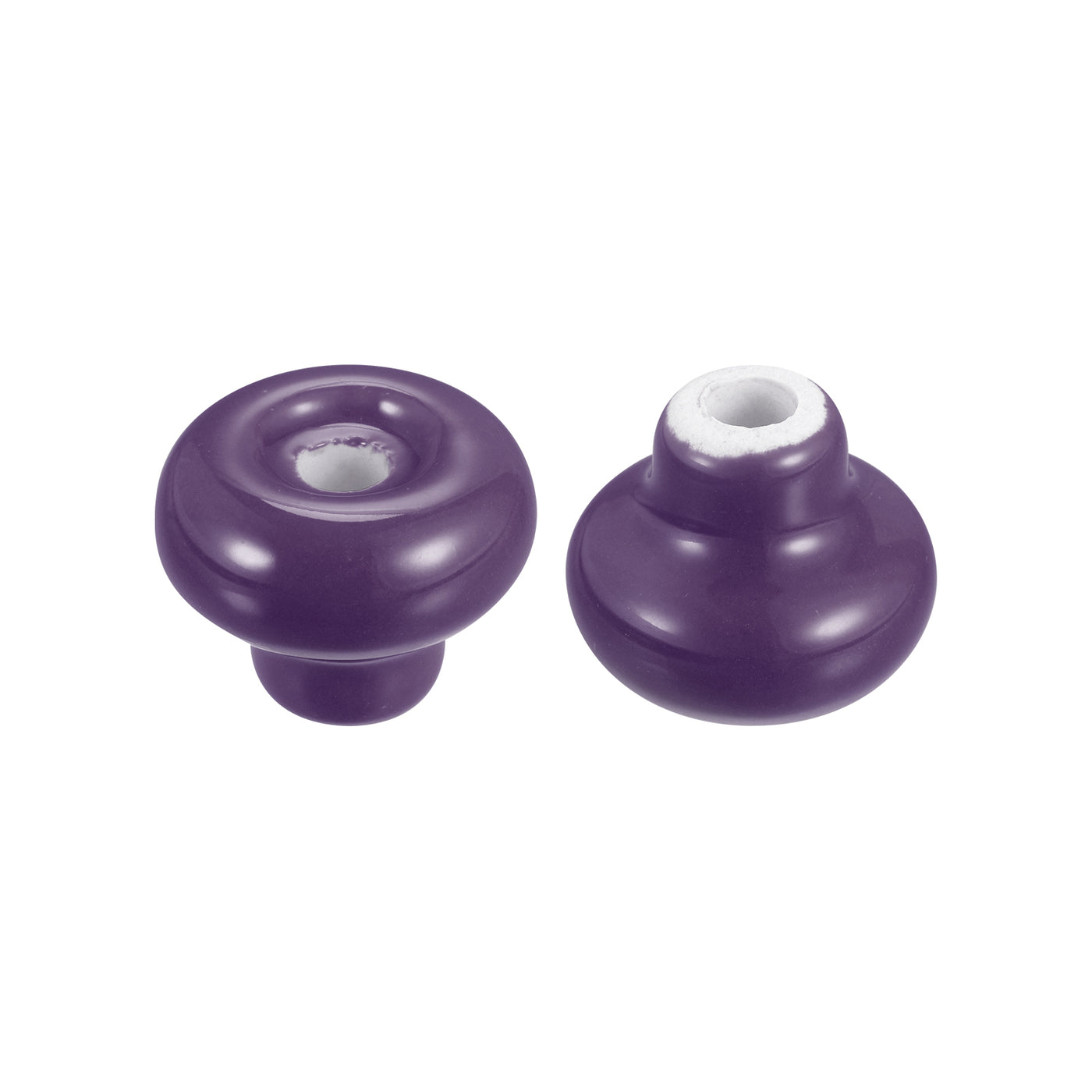 uxcell Uxcell Ceramic Drawer Knobs, 6Pcs Round Shape Pulls 32mm W Screws Nuts, Purple