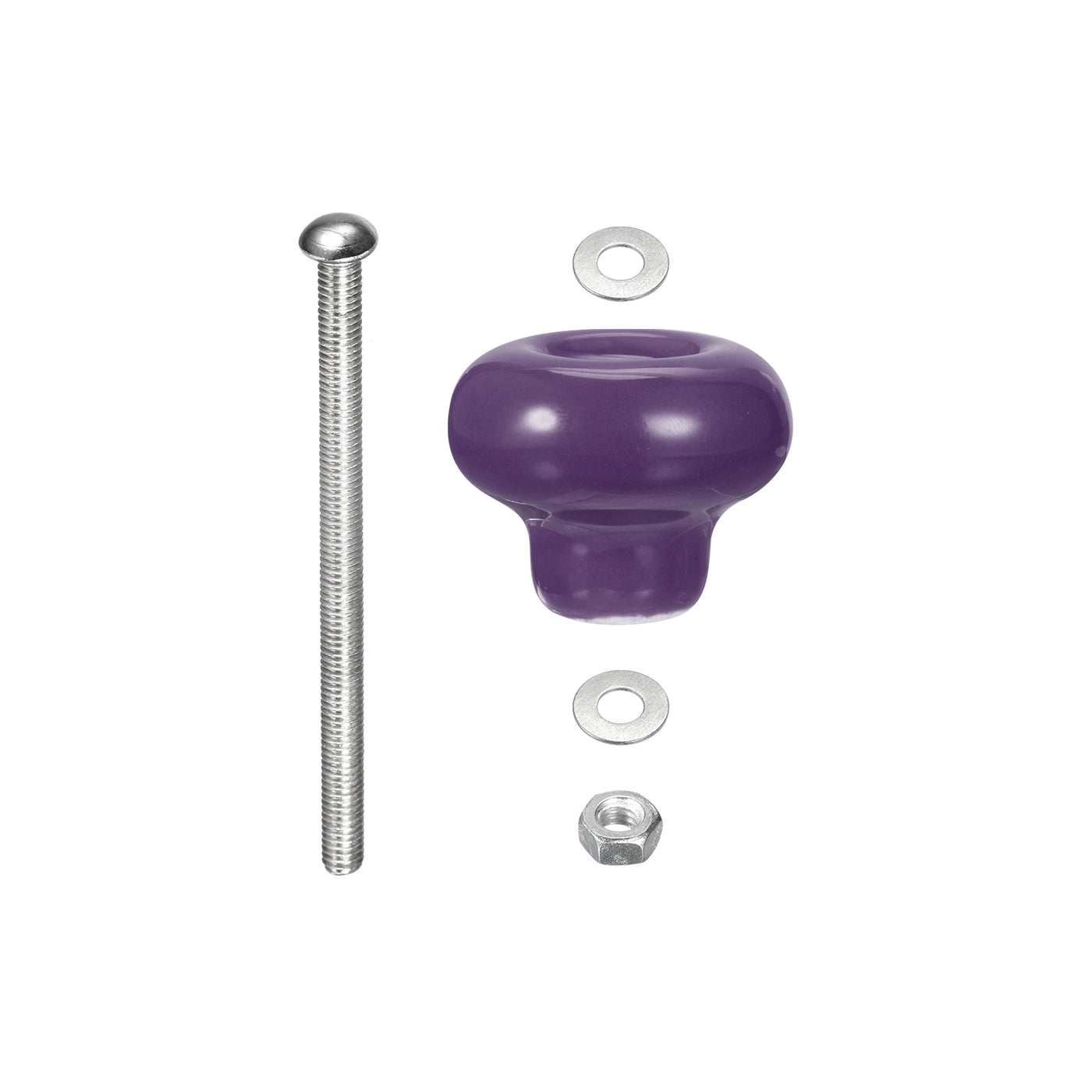 uxcell Uxcell Ceramic Drawer Knobs, 6Pcs Round Shape Pulls 32mm W Screws Nuts, Purple