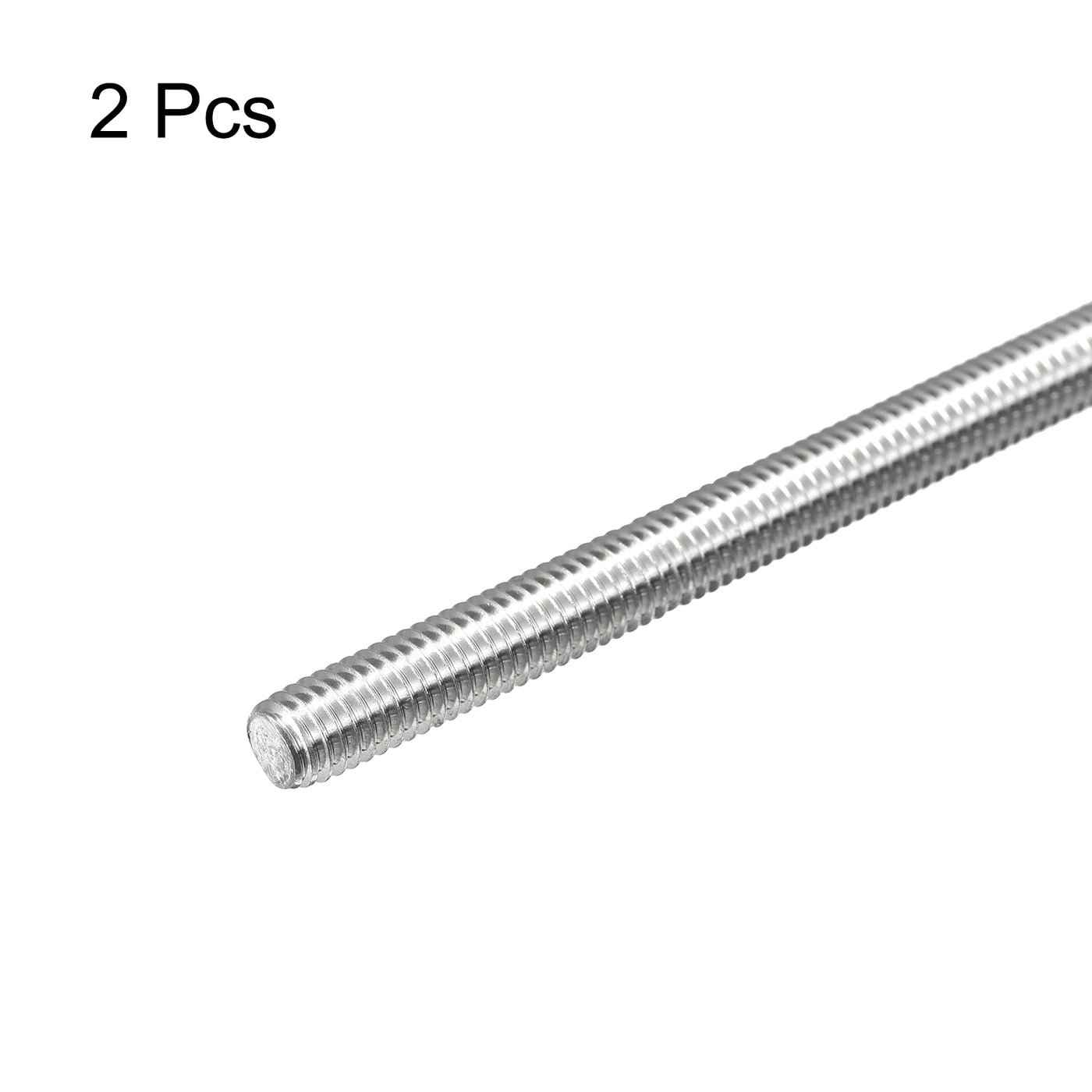 Harfington Fully Threaded Rod M6 x 100mm 1mm Pitch 304 Stainless Steel Right Hand 2 Pcs