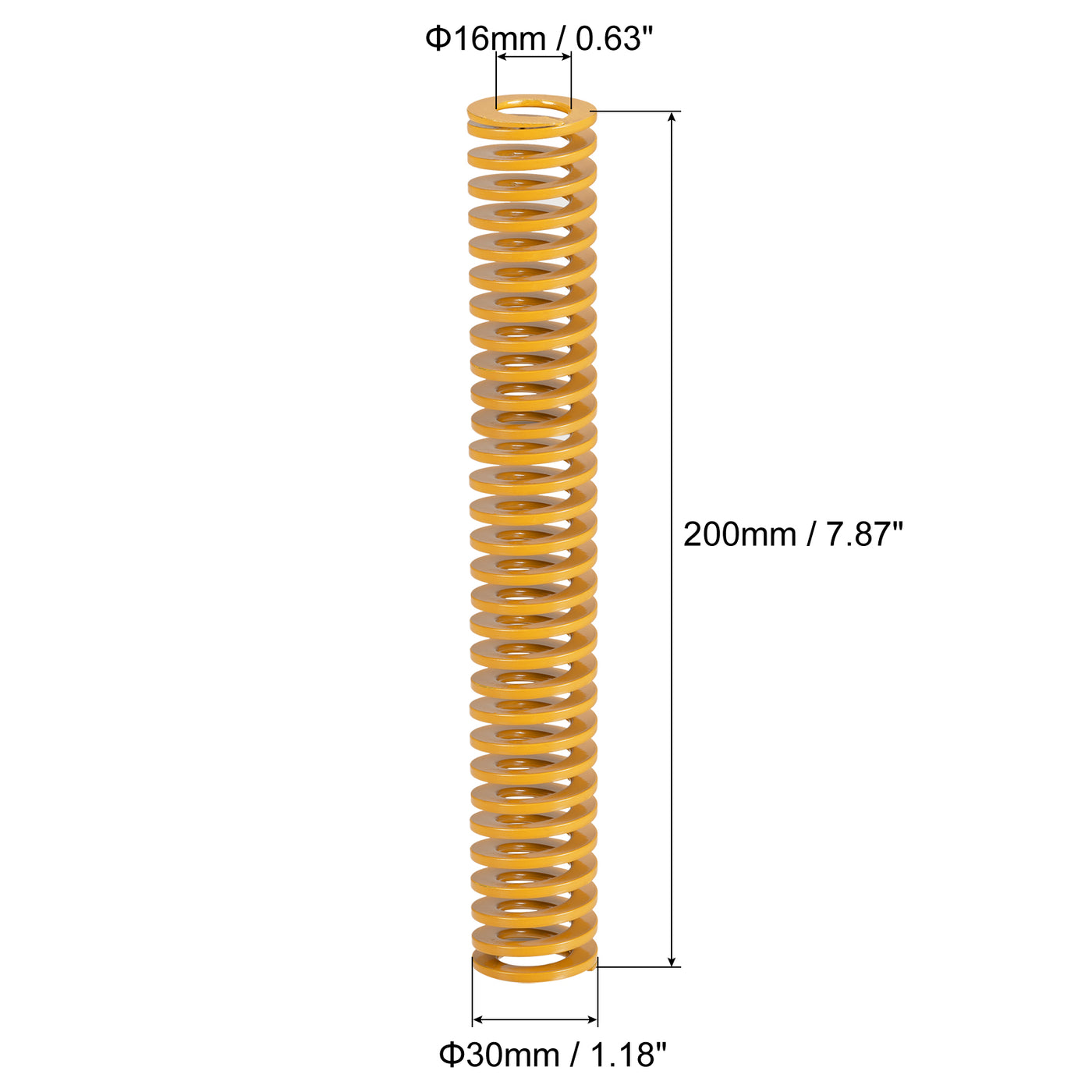 uxcell Uxcell Die Spring, 4pcs 30mm OD 200mm Long Spiral Stamping Light Load, Yellow