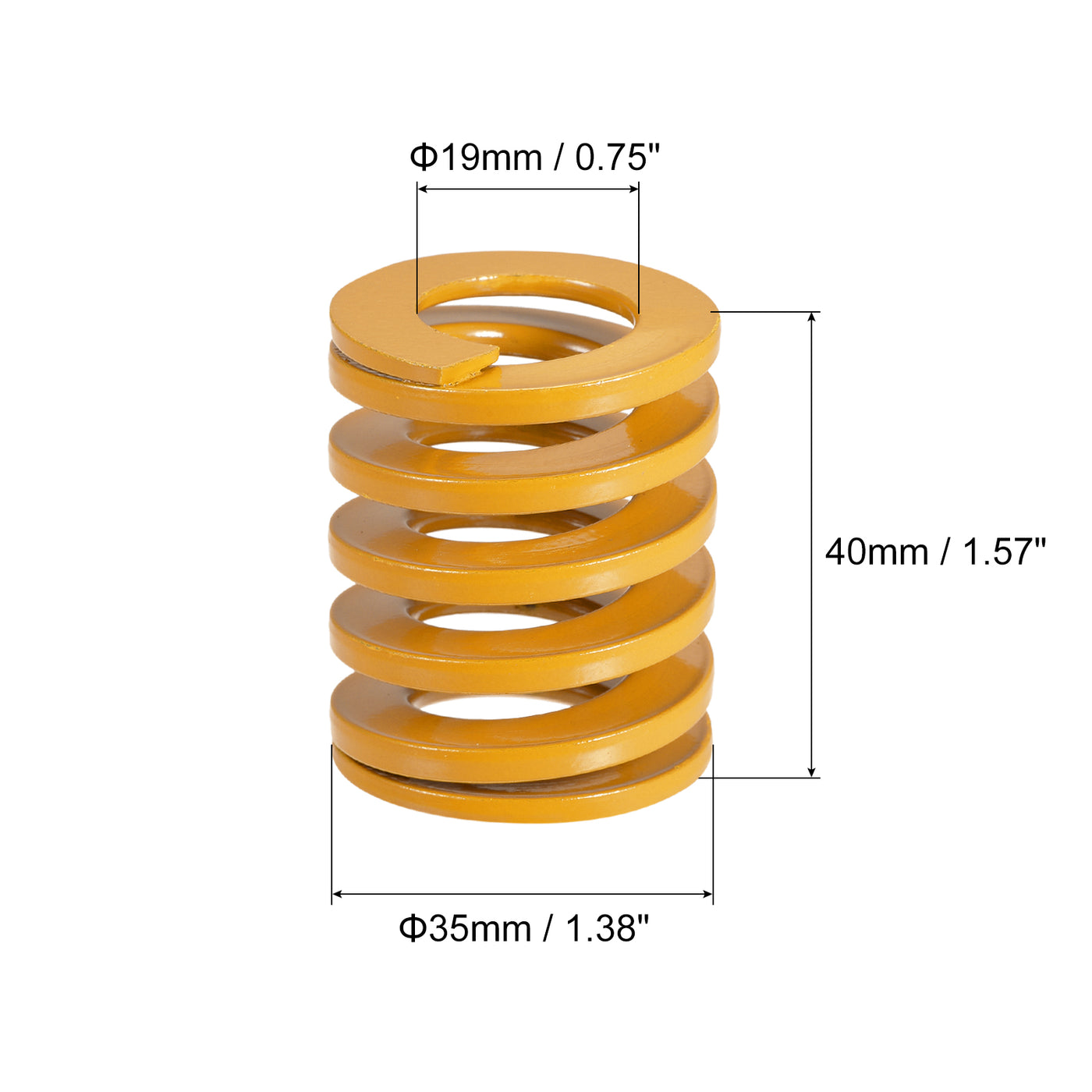 uxcell Uxcell Die Spring, 2pcs 35mm OD 40mm Long Spiral Stamping Light Load, Yellow