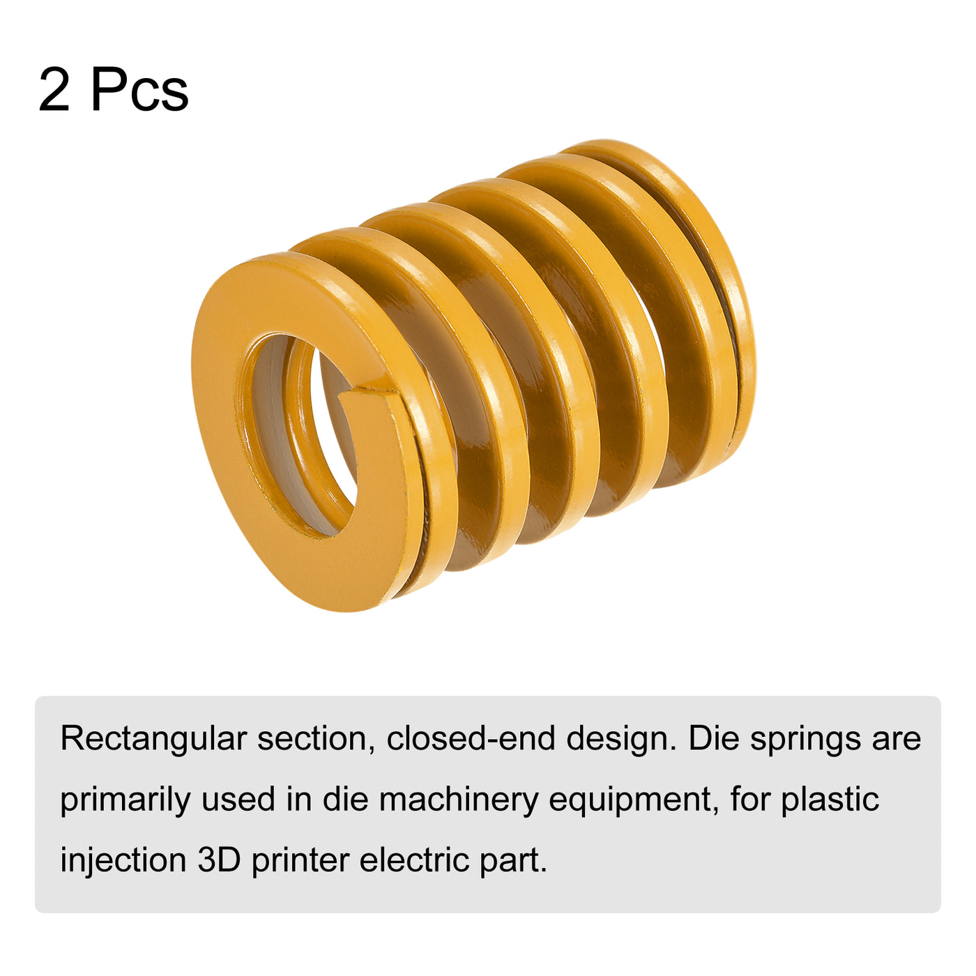 uxcell Uxcell Die Spring, 2pcs 35mm OD 40mm Long Spiral Stamping Light Load, Yellow