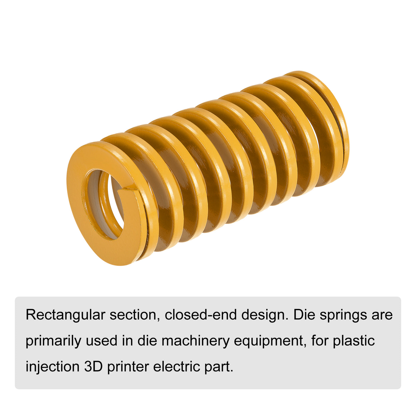 uxcell Uxcell Die Spring, 35mm OD 70mm Long Spiral Stamping Light Load, Yellow