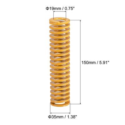 Harfington Uxcell Die Spring, 35mm OD 150mm Long Spiral Stamping Light Load, Yellow