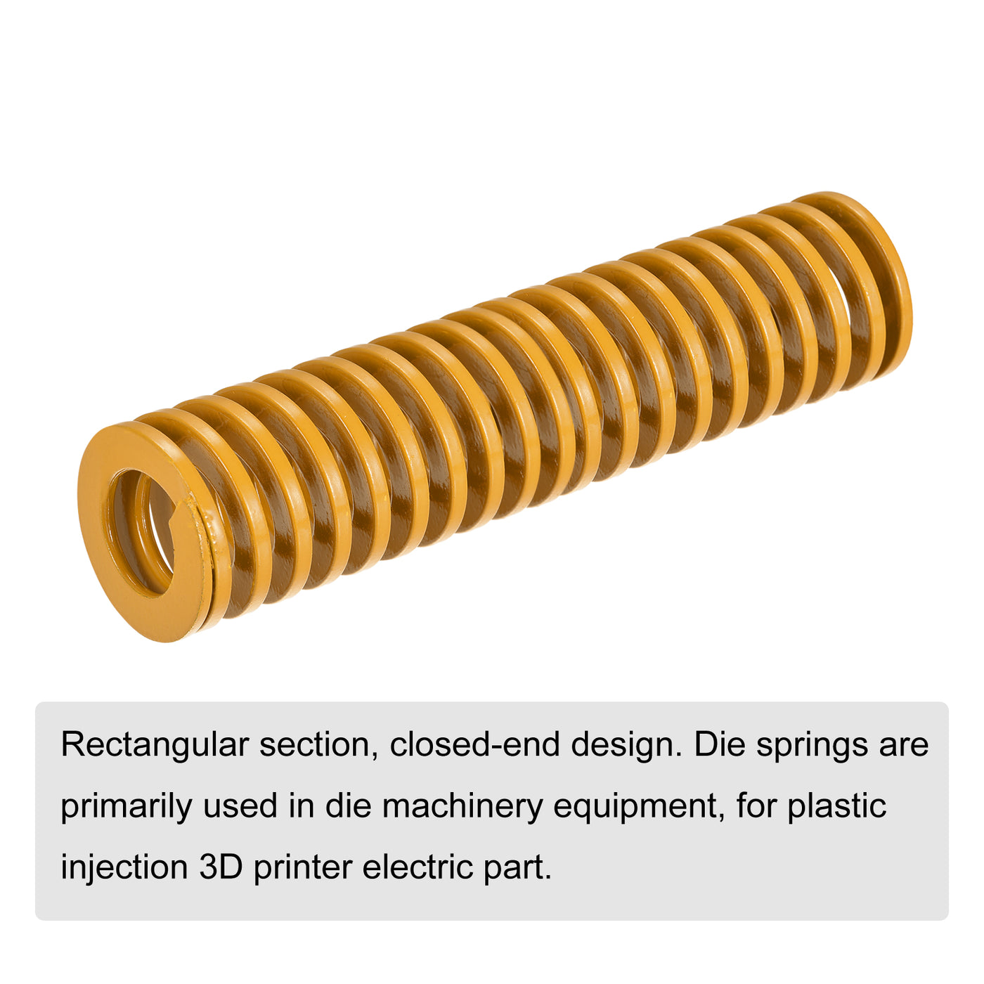 uxcell Uxcell Die Spring, 35mm OD 150mm Long Spiral Stamping Light Load, Yellow