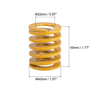 Harfington Uxcell Die Spring, 40mm OD 45mm Long Spiral Stamping Light Load, Yellow