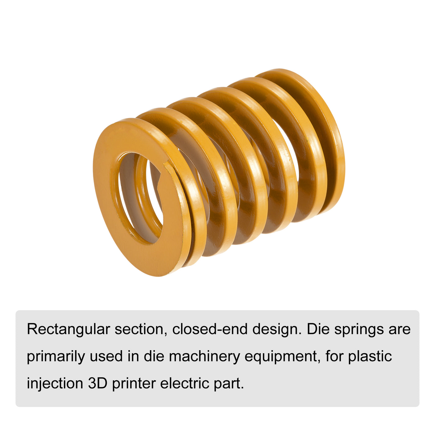 uxcell Uxcell Die Spring, 40mm OD 45mm Long Spiral Stamping Light Load, Yellow