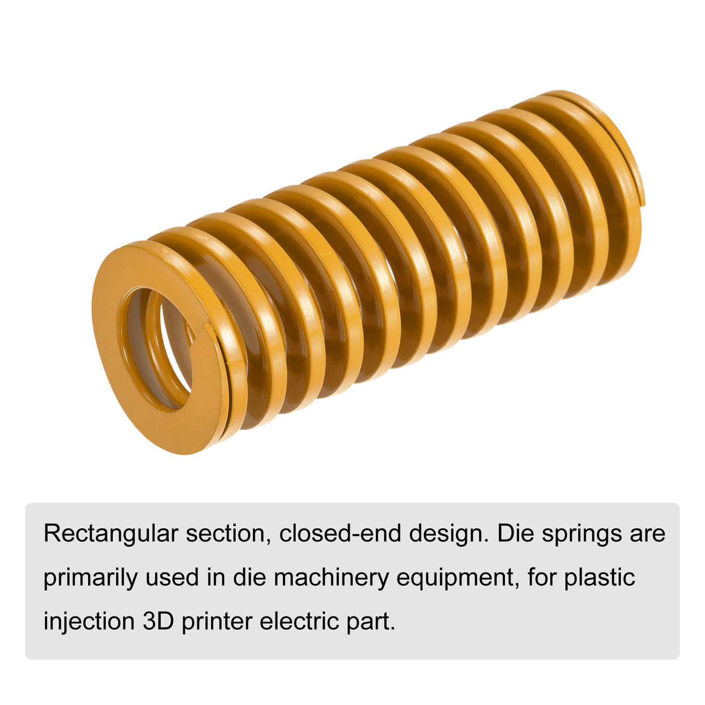 uxcell Uxcell Die Spring, 40mm OD 100mm Long Spiral Stamping Light Load, Yellow