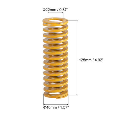 Harfington Uxcell Die Spring, 40mm OD 125mm Long Spiral Stamping Light Load, Yellow