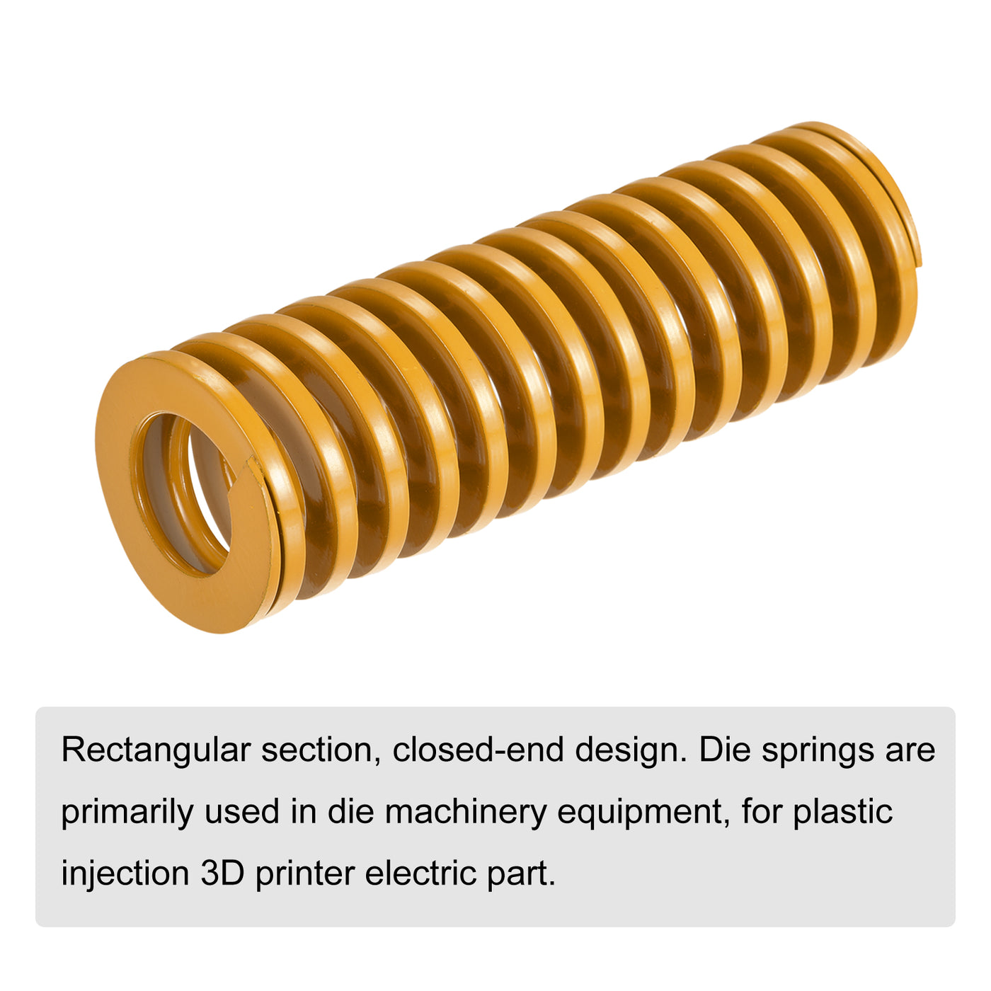 uxcell Uxcell Die Spring, 40mm OD 125mm Long Spiral Stamping Light Load, Yellow