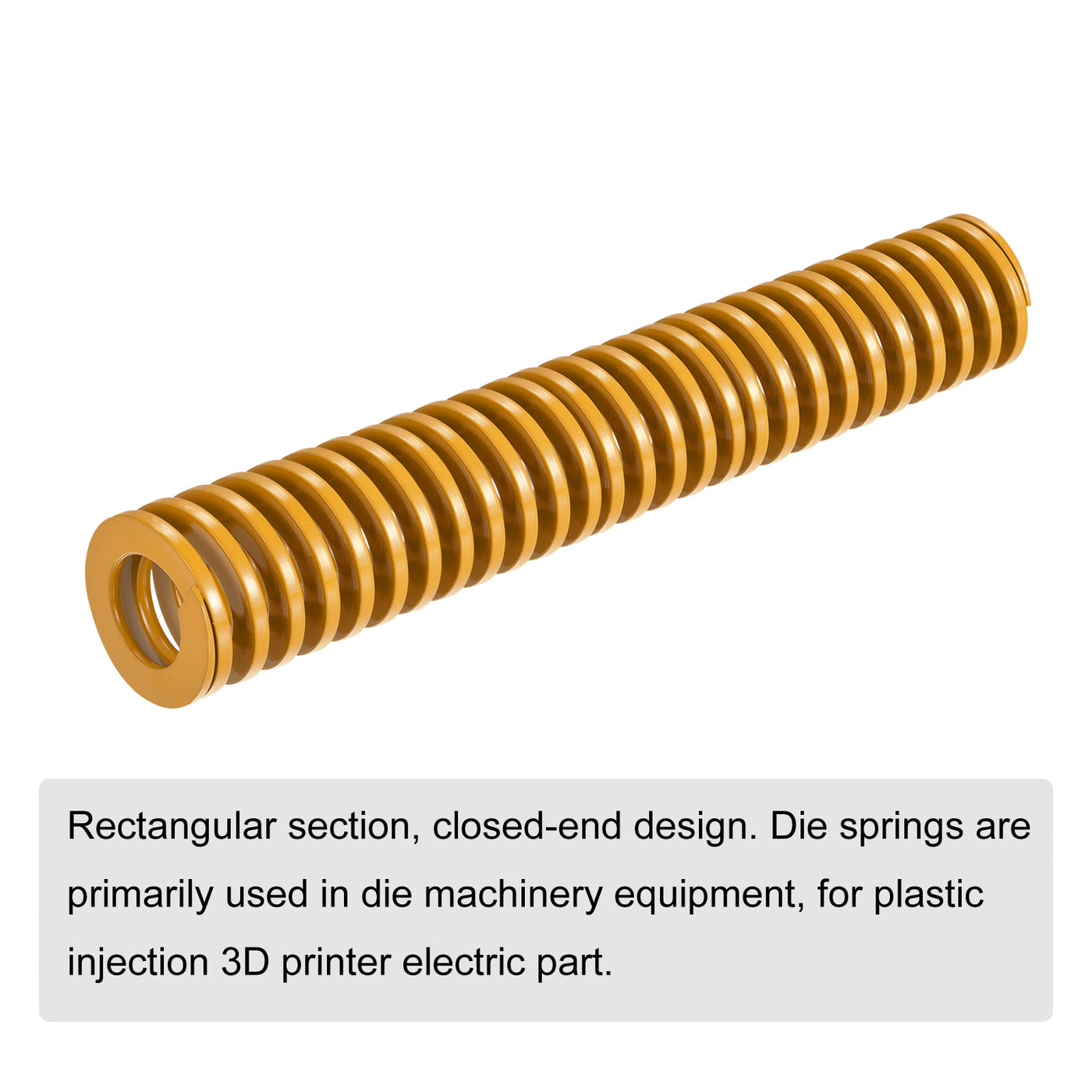 uxcell Uxcell Die Spring, 40mm OD 250mm Long Spiral Stamping Light Load, Yellow