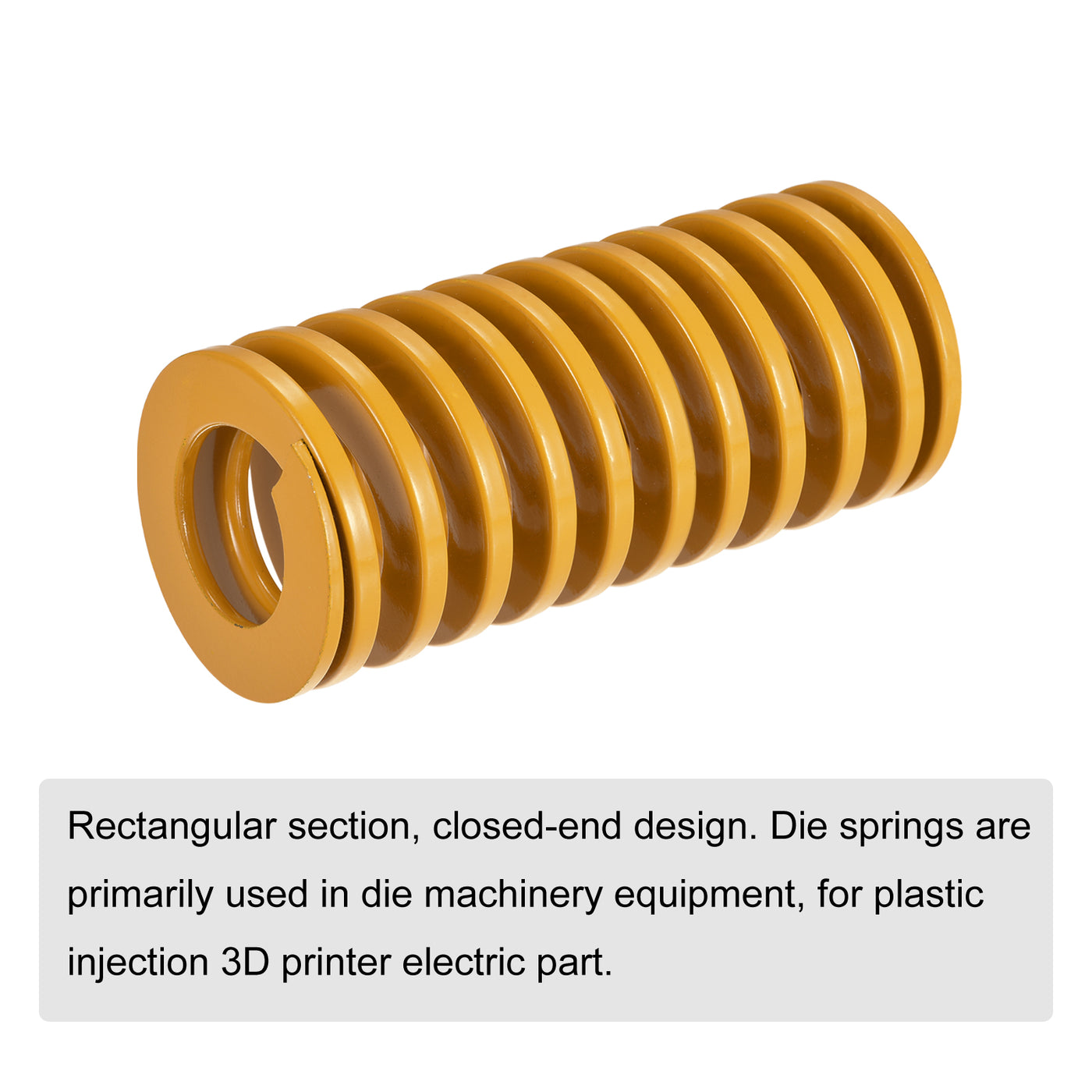 uxcell Uxcell Die Spring, 50mm OD 100mm Long Spiral Stamping Light Load, Yellow