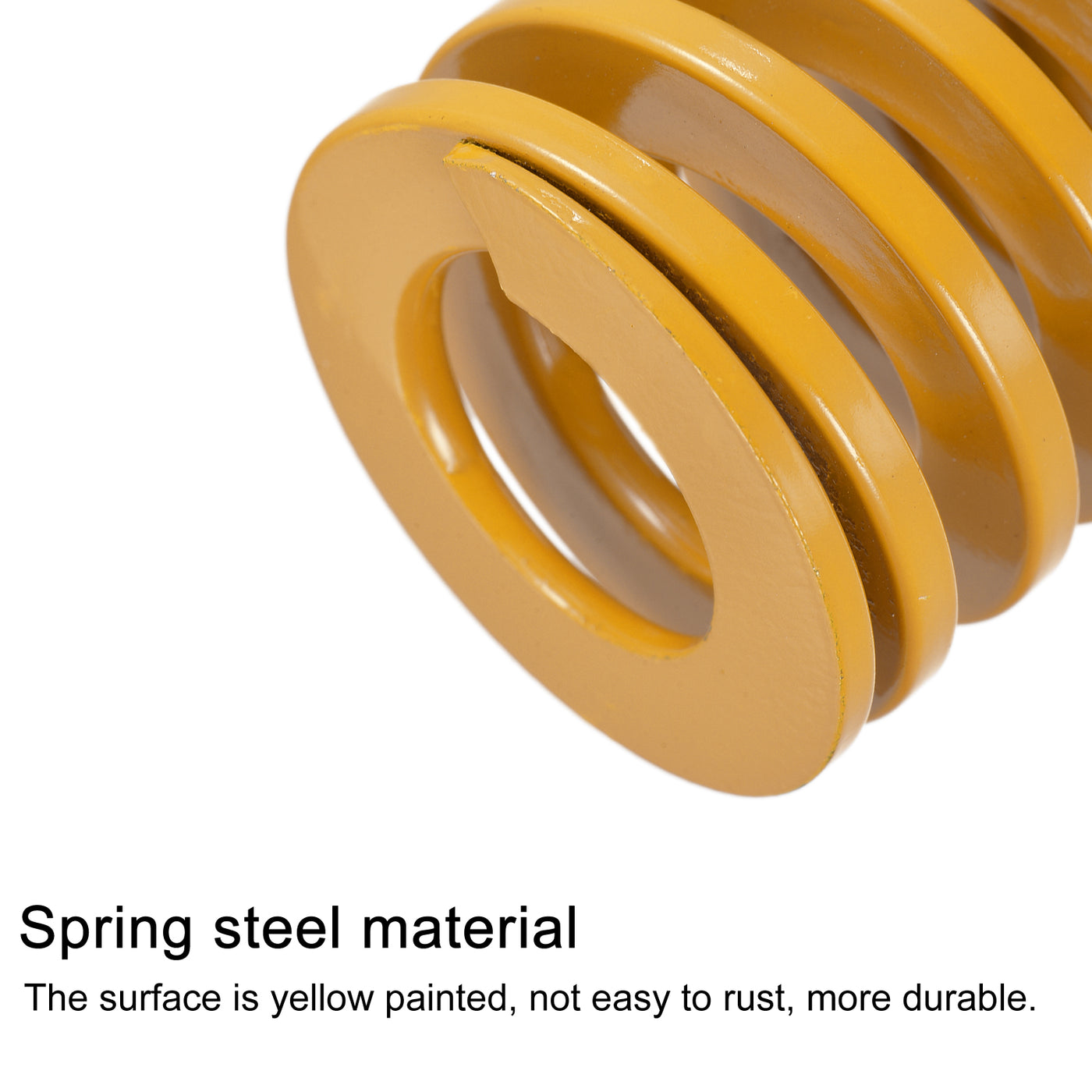 uxcell Uxcell Die Spring, 50mm OD 100mm Long Spiral Stamping Light Load, Yellow