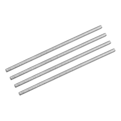 Harfington Fully Threaded Rod M4x110mm 0.7mm Pitch 304 Stainless Steel Right Hand 4Pcs