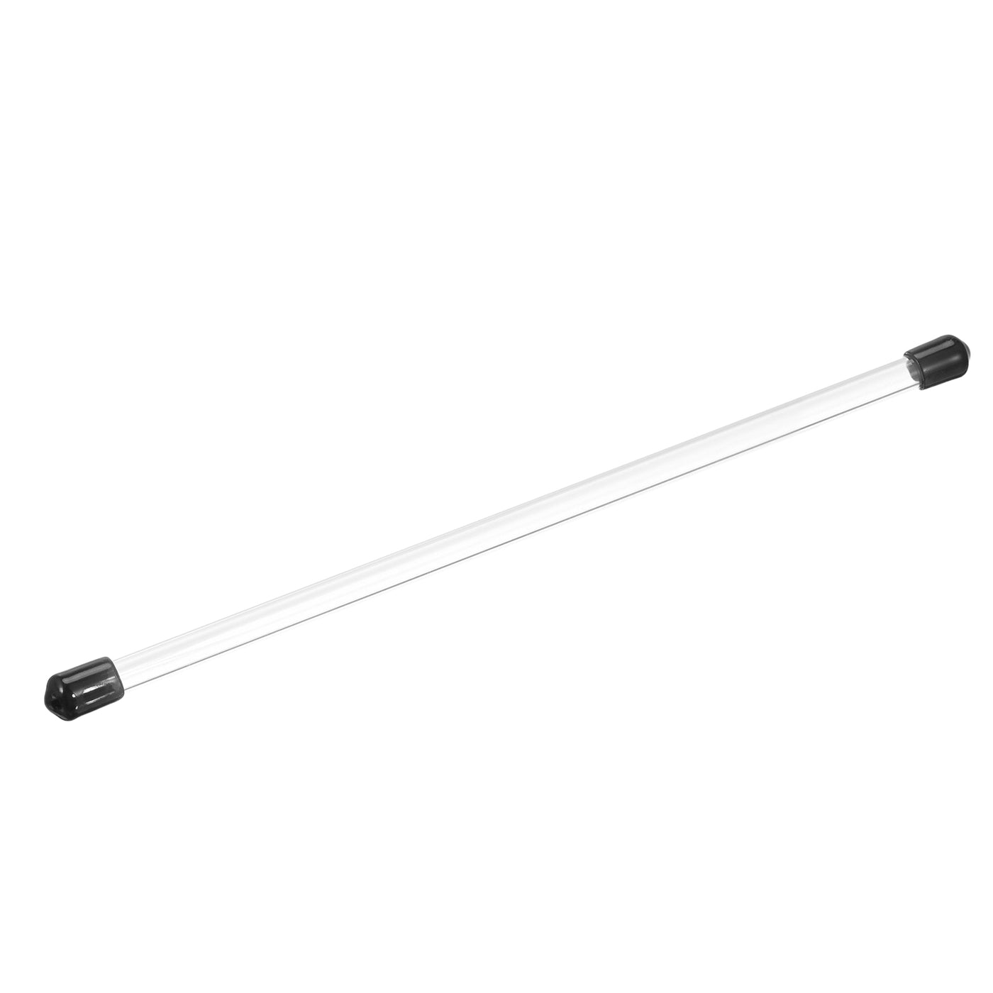 Harfington Clear Rigid Tube Round Plastic Tubing with Black Rubber Caps Polycarbonate Water Pipe, 305mm/ 12 Inch Length, 4mmx6mm/0.16"x0.23", 1 Set