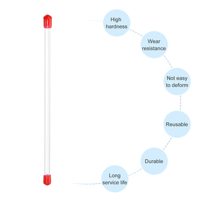 Harfington Clear Rigid Tube Round Plastic Tubing with Red Rubber Caps Polycarbonate Water Pipe, 305mm/ 12 Inch Length, 4mmx6mm/0.16"x0.23", 2 Set