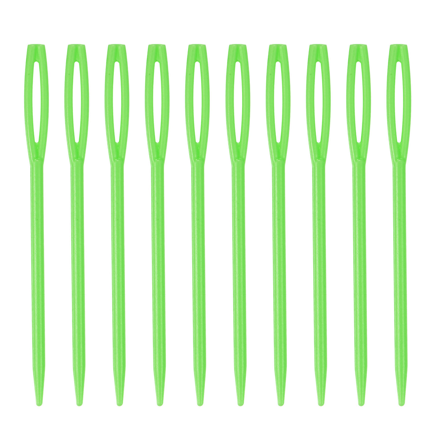 Harfington 200pcs Plastic Sewing Needles, 7cm Large Eye Blunt Learning Needles, Green