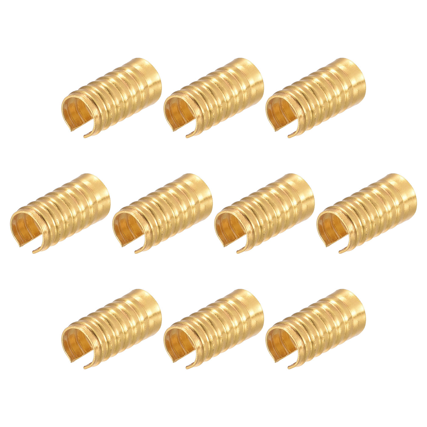 uxcell Uxcell Leather Rope Crimp Clips, Foldable Cylindrical Cord End for Tassel, DIY Crafts