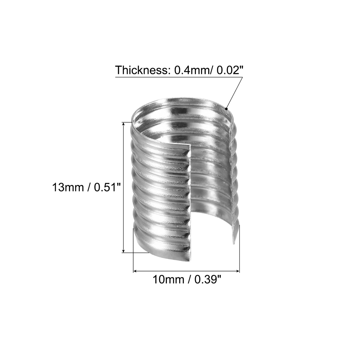 uxcell Uxcell Leather Rope Crimp Clips, Foldable Cylindrical Cord End for Lanyard, DIY Crafts