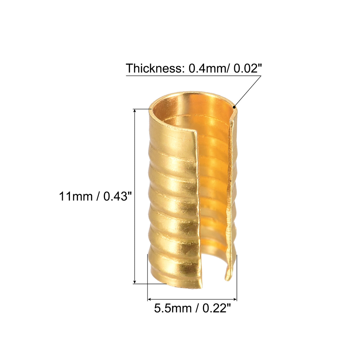 uxcell Uxcell Leather Rope Crimp Clips, Foldable Cylindrical Cord End for Lanyard, DIY Crafts